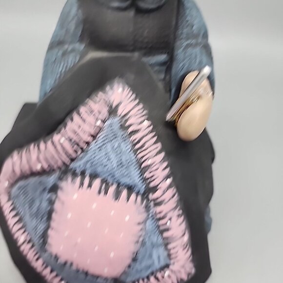 Amish Family Ceramic Figurine Amish Sitting Girl on Bench 7" Tall - Picture 2 of 9